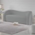 Sofá Curvo 3 Lugares Organico Sala Recepção Escritório Coréia 180cm Bouclé Cinza
