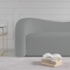 Sofá Curvo 3 Lugares Organico Sala Recepção Escritório Coréia 180cm Bouclé Cinza