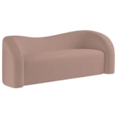 Sofá Curvo 3 Lugares Organico Sala Recepção Escritório Coréia 180cm Linho Rose