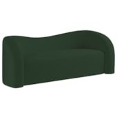 Sofá Curvo 3 Lugares Organico Sala Recepção Escritório Coréia 180cm Linho Verde