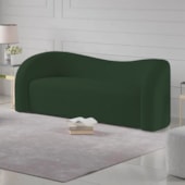 Sofá Curvo 3 Lugares Organico Sala Recepção Escritório Coréia 180cm Linho Verde