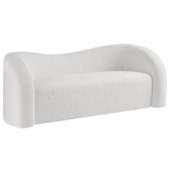 Sofá Curvo 3 Lugares Organico Sala Recepção Escritório Coréia 200cm Bouclé Branco