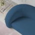 Sofá Curvo 3 Lugares Organico Sala Recepção Escritório Coréia 200cm Linho Azul Royal