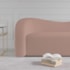 Sofá Curvo 3 Lugares Organico Sala Recepção Escritório Coréia 200cm Linho Rose