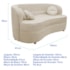Sofá Curvo 3 Lugares Orgânico Sala Recepção Escritório Decorativo Luxo Panamá 185cm Bouclé Bege