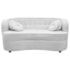Sofá Curvo 3 Lugares Orgânico Sala Recepção Escritório Decorativo Luxo Panamá 185cm Bouclé Branco