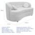 Sofá Curvo 3 Lugares Orgânico Sala Recepção Escritório Decorativo Luxo Panamá 185cm Bouclé Branco
