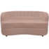 Sofá Curvo 3 Lugares Orgânico Sala Recepção Escritório Decorativo Luxo Panamá 185cm Linho Rose