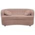 Sofá Curvo 3 Lugares Orgânico Sala Recepção Escritório Decorativo Luxo Panamá 185cm Linho Rose