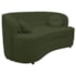 Sofá Curvo 3 Lugares Orgânico Sala Recepção Escritório Decorativo Luxo Panamá 185cm Linho Verde
