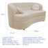 Sofá Curvo 3 Lugares Orgânico Sala Recepção Escritório Decorativo Luxo Panamá 185cm Suede Bege