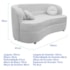 Sofá Curvo 3 Lugares Orgânico Sala Recepção Escritório Decorativo Luxo Panamá 185cm Suede Branco