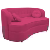 Sofá Curvo 3 Lugares Orgânico Sala Recepção Escritório Decorativo Luxo Panamá 185cm Suede Pink