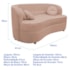 Sofá Curvo 3 Lugares Orgânico Sala Recepção Escritório Decorativo Luxo Panamá 185cm Suede Rose
