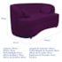 Sofá Curvo 3 Lugares Orgânico Sala Recepção Escritório Decorativo Luxo Panamá 185cm Suede Roxo