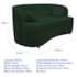 Sofá Curvo 3 Lugares Orgânico Sala Recepção Escritório Decorativo Luxo Panamá 185cm Suede Verde