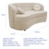 Sofá Curvo 3 Lugares Orgânico Sala Recepção Escritório Decorativo Luxo Panamá 200cm Bouclé Bege