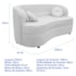 Sofá Curvo 3 Lugares Orgânico Sala Recepção Escritório Decorativo Luxo Panamá 200cm Bouclé Branco