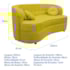 Sofá Curvo 3 Lugares Orgânico Sala Recepção Escritório Decorativo Luxo Panamá 200cm Suede Amarelo