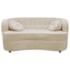 Sofá Curvo 3 Lugares Orgânico Sala Recepção Escritório Decorativo Luxo Panamá 200cm Suede Bege