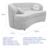 Sofá Curvo 3 Lugares Orgânico Sala Recepção Escritório Decorativo Luxo Panamá 200cm Suede Branco
