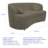 Sofá Curvo 3 Lugares Orgânico Sala Recepção Escritório Decorativo Luxo Panamá 200cm Suede Cappuccino