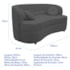 Sofá Curvo 3 Lugares Orgânico Sala Recepção Escritório Decorativo Luxo Panamá 200cm Suede Cinza