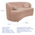 Sofá Curvo 3 Lugares Orgânico Sala Recepção Escritório Decorativo Luxo Panamá 200cm Suede Rose