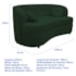 Sofá Curvo 3 Lugares Orgânico Sala Recepção Escritório Decorativo Luxo Panamá 200cm Suede Verde