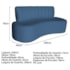 Sofá Curvo 3 Lugares Organico Sala Recepção Escritório Valência 200cm Linho Azul Royal - Amarena Móveis