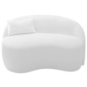 Sofá Curvo Freesia Design Orgânico Moderno 150cm Bouclé Branco