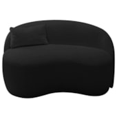 Sofá Curvo Freesia Design Orgânico Moderno 150cm Bouclé Preto