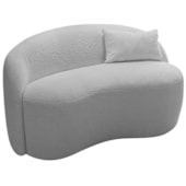 Sofá Curvo Freesia Design Orgânico Moderno 150cm Linho Cinza Claro