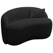 Sofá Curvo Freesia Design Orgânico Moderno 150cm Linho Preto