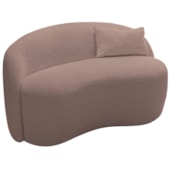 Sofá Curvo Freesia Design Orgânico Moderno 150cm Linho Rosé