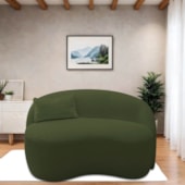 Sofá Curvo Freesia Design Orgânico Moderno 150cm Linho Verde