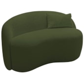 Sofá Curvo Freesia Design Orgânico Moderno 150cm Linho Verde