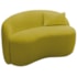 Sofá Curvo Freesia Design Orgânico Moderno 150cm Suede Amarelo
