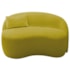 Sofá Curvo Freesia Design Orgânico Moderno 150cm Suede Amarelo