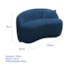 Sofá Curvo Freesia Design Orgânico Moderno 150cm Suede Azul Marinho