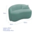 Sofá Curvo Freesia Design Orgânico Moderno 150cm Suede Azul Tiffany