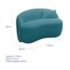 Sofá Curvo Freesia Design Orgânico Moderno 150cm Suede Azul Turquesa