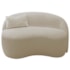 Sofá Curvo Freesia Design Orgânico Moderno 150cm Suede Bege