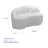 Sofá Curvo Freesia Design Orgânico Moderno 150cm Suede Branco