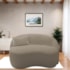 Sofá Curvo Freesia Design Orgânico Moderno 150cm Suede Cappuccino