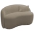 Sofá Curvo Freesia Design Orgânico Moderno 150cm Suede Cappuccino