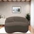 Sofá Curvo Freesia Design Orgânico Moderno 150cm Suede Marrom