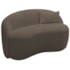 Sofá Curvo Freesia Design Orgânico Moderno 150cm Suede Marrom