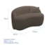 Sofá Curvo Freesia Design Orgânico Moderno 150cm Suede Marrom