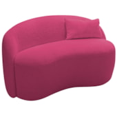 Sofá Curvo Freesia Design Orgânico Moderno 150cm Suede Pink